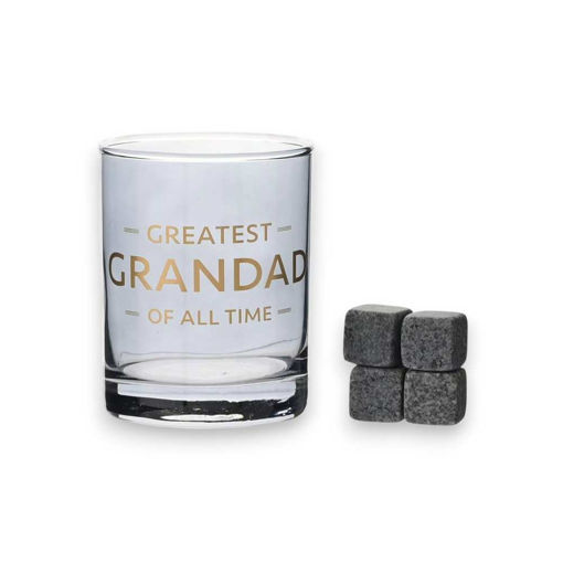 Picture of GREATEST GRANDAD WHISKEY GLASS  & STONES